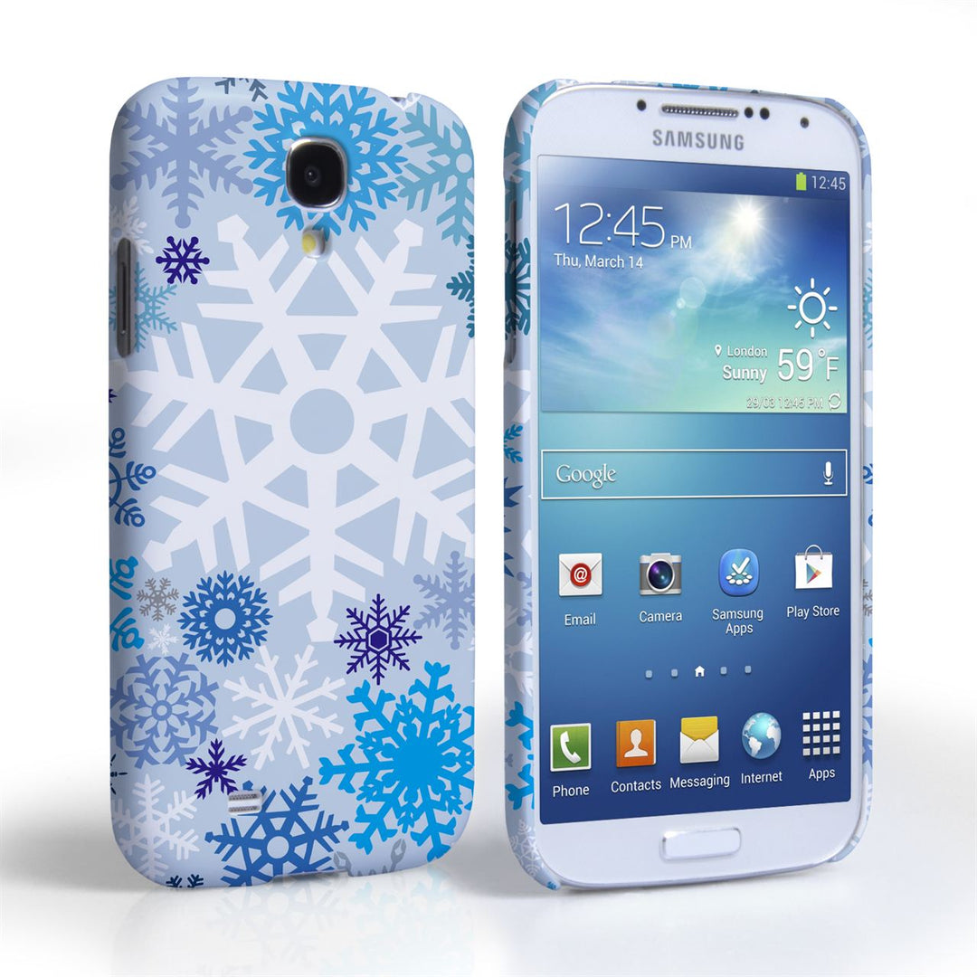 Caseflex Samsung Galaxy S4 Winter Christmas Snowflake Cover - Blue