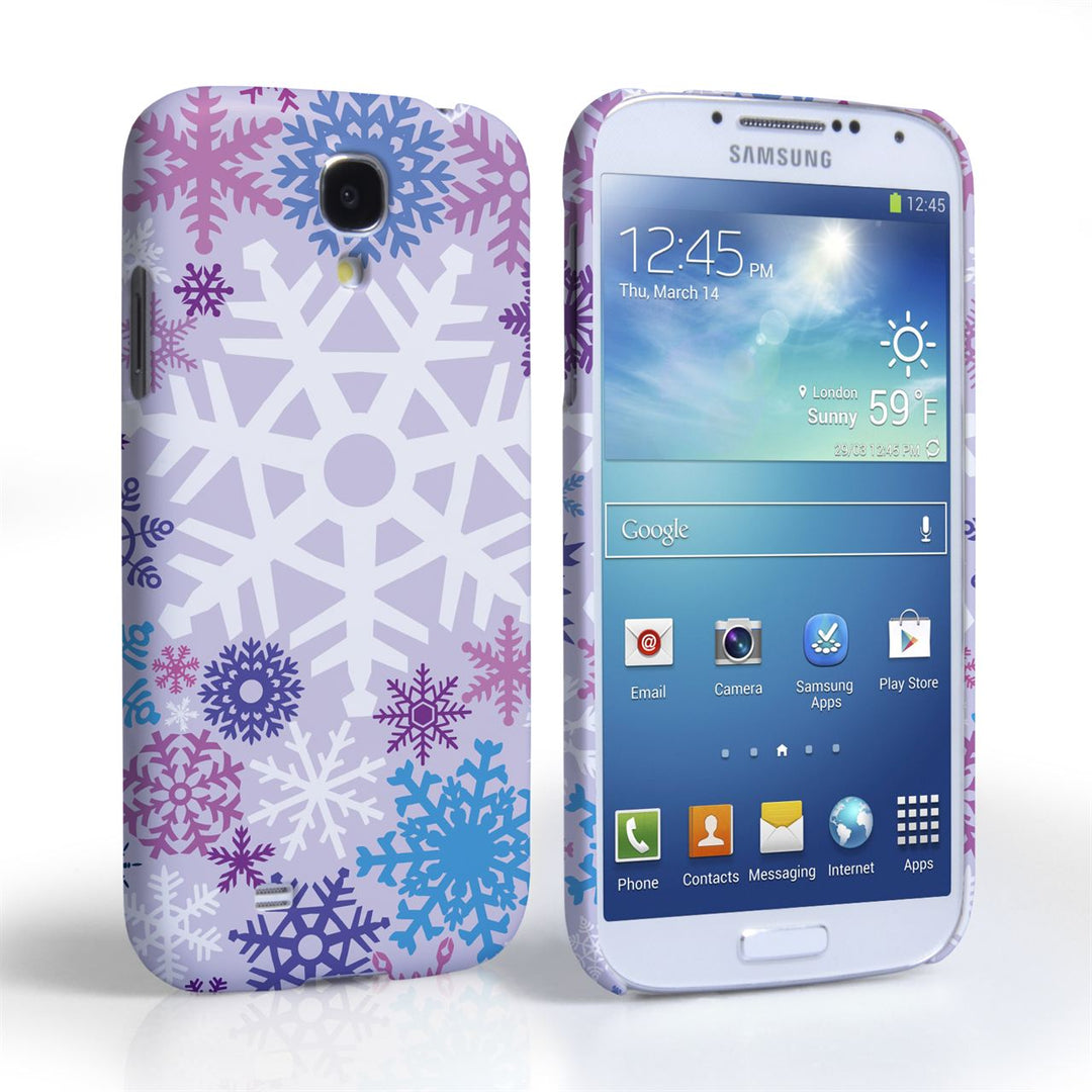 Caseflex Samsung Galaxy S4 Winter Christmas Snowflake Cover – Purple