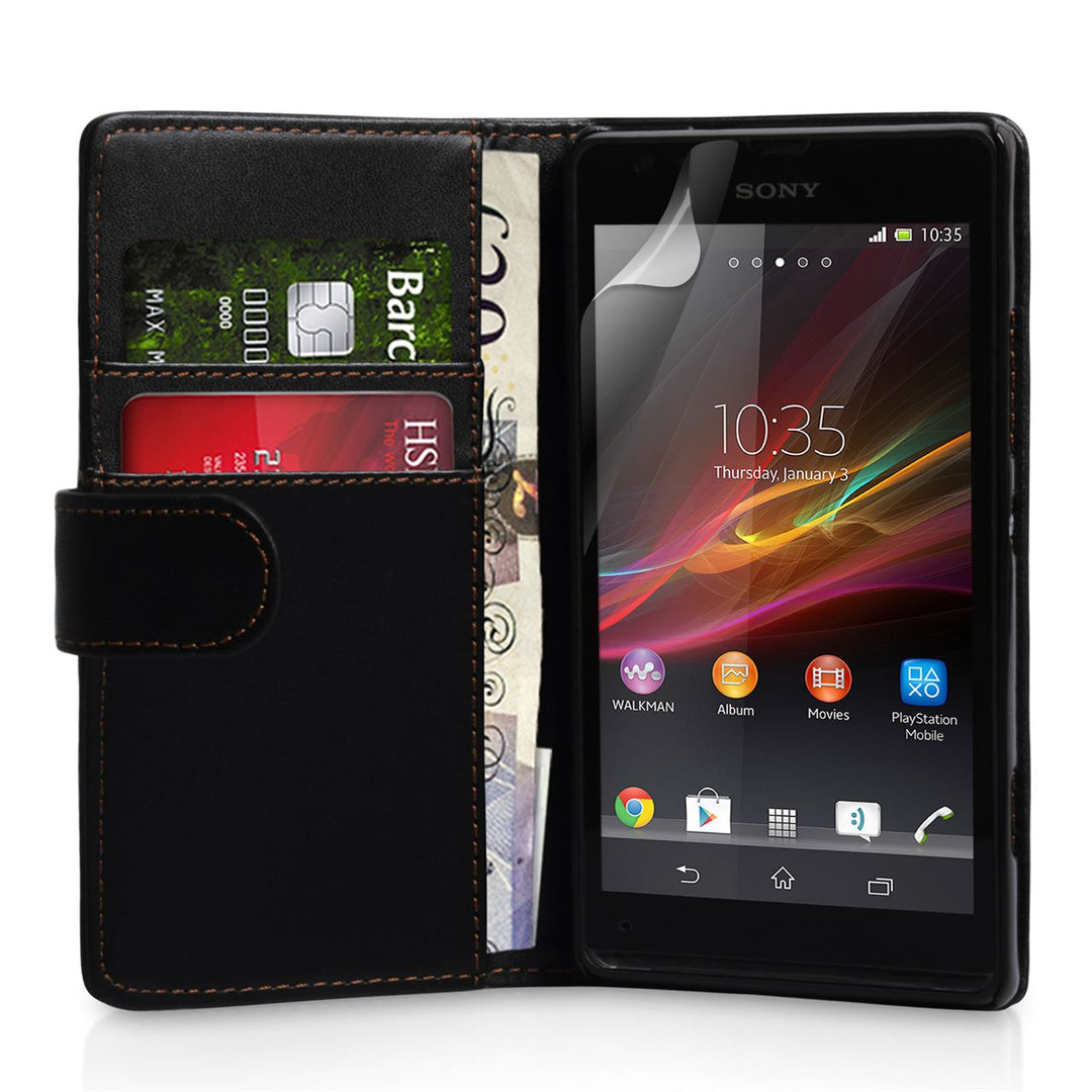 YouSave Accessories Sony Xperia SP Leather Effect Wallet Case - Black