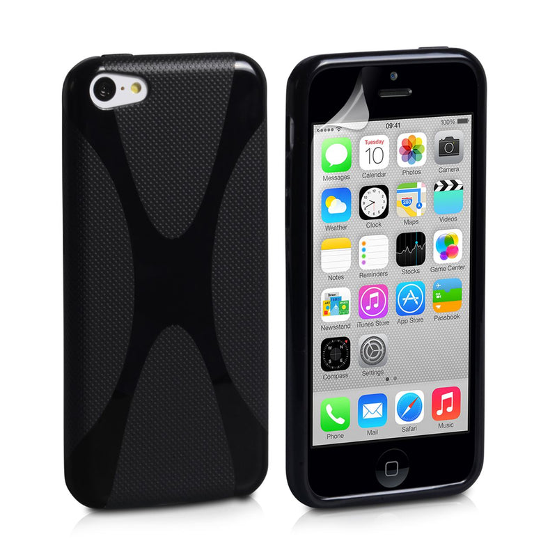 YouSave Accessories iPhone 5C Black X Line Gel Case