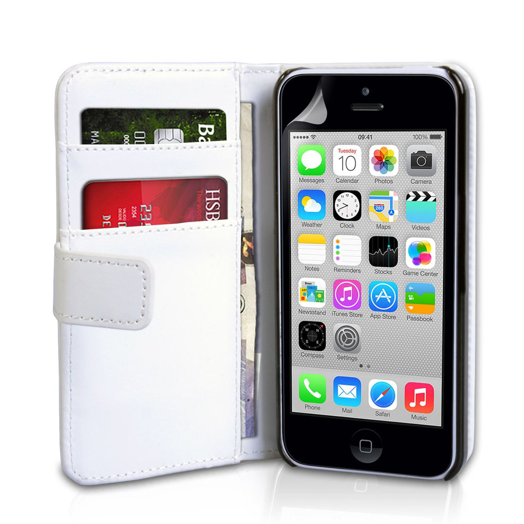 YouSave Accessories iPhone 5C Leather Look Wallet Case - White