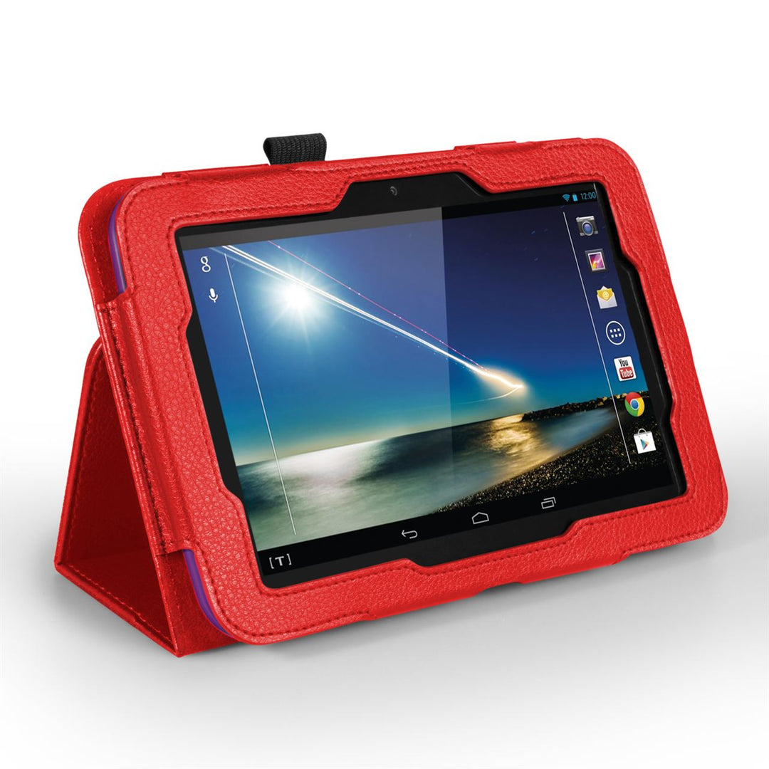Caseflex Hudl 7 Textured Faux Leather Stand Case - Red