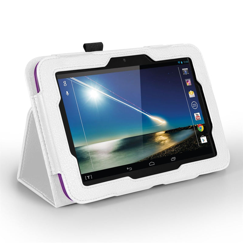Caseflex Hudl 7 Textured Faux Leather Stand Case - White