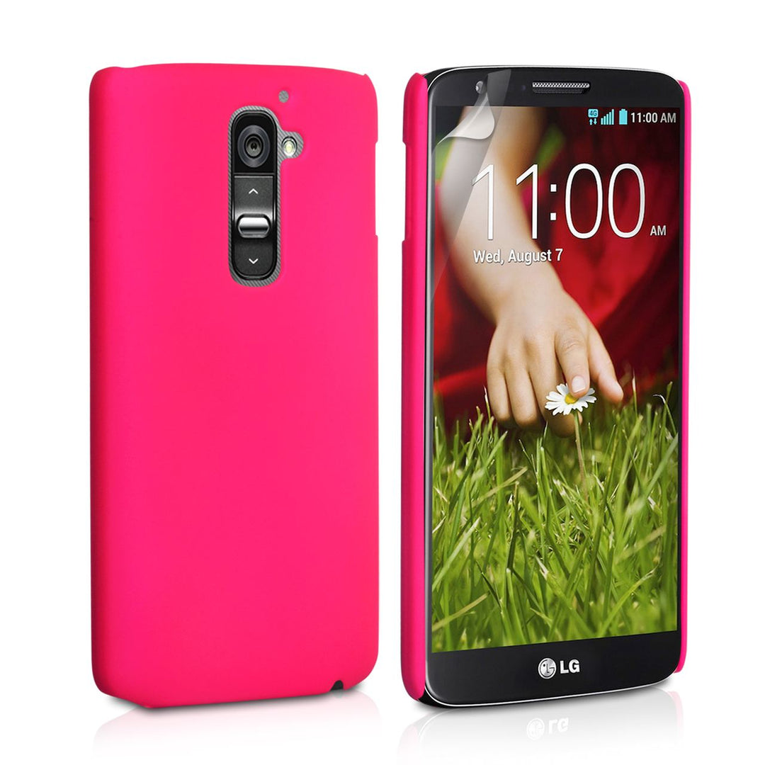 YouSave Accessories LG G2 Hot Pink Hard Hybrid Case