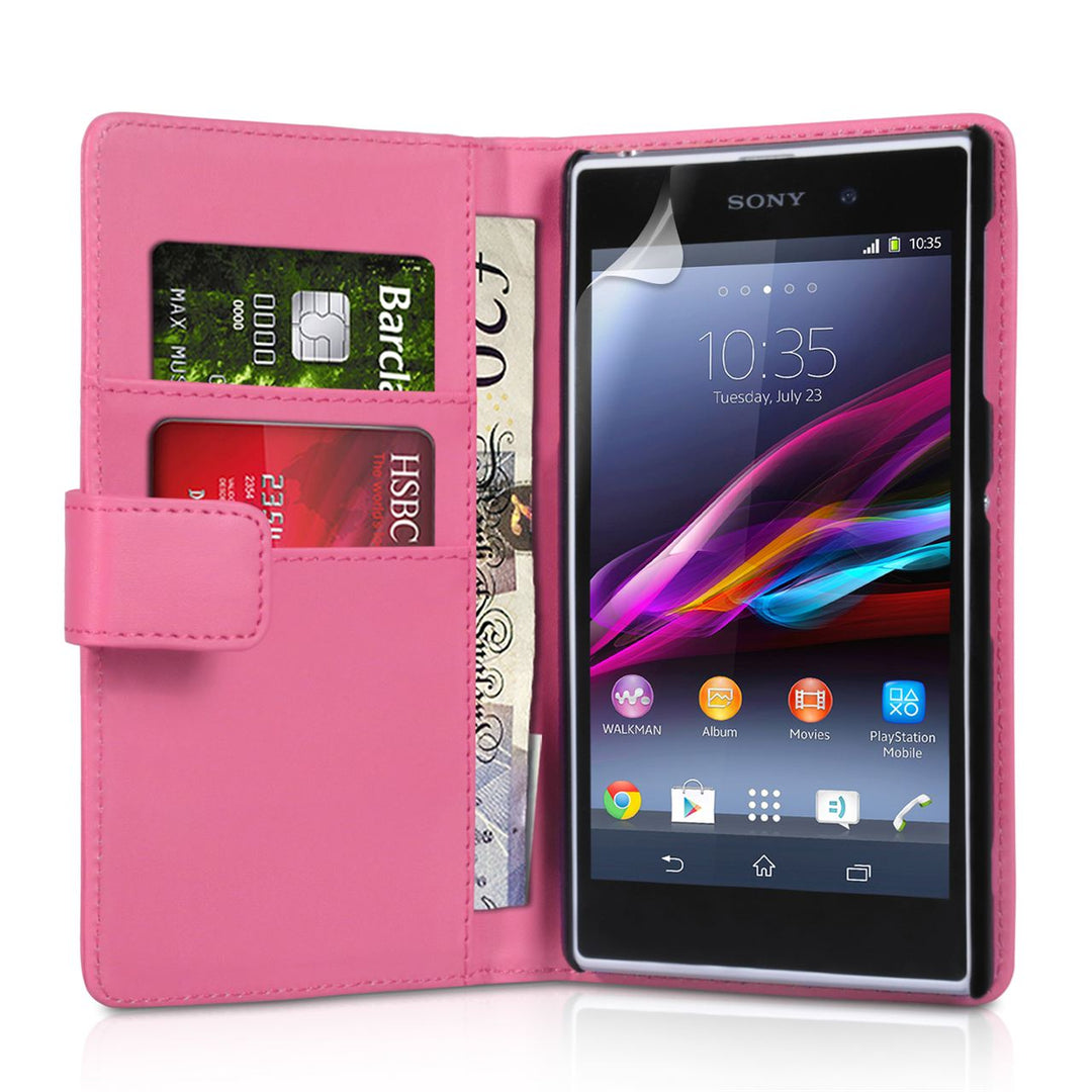 YouSave Accessories Sony Xperia Z1 Leather Effect Wallet - Hot Pink