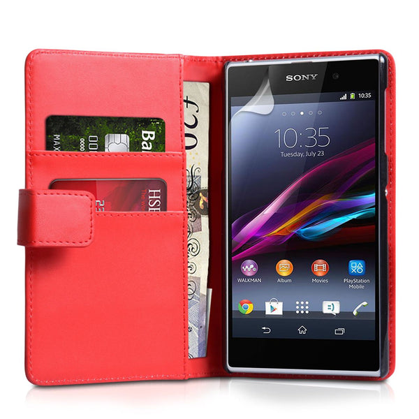 YouSave Accessories Sony Xperia Z1 Leather Effect Wallet - Red