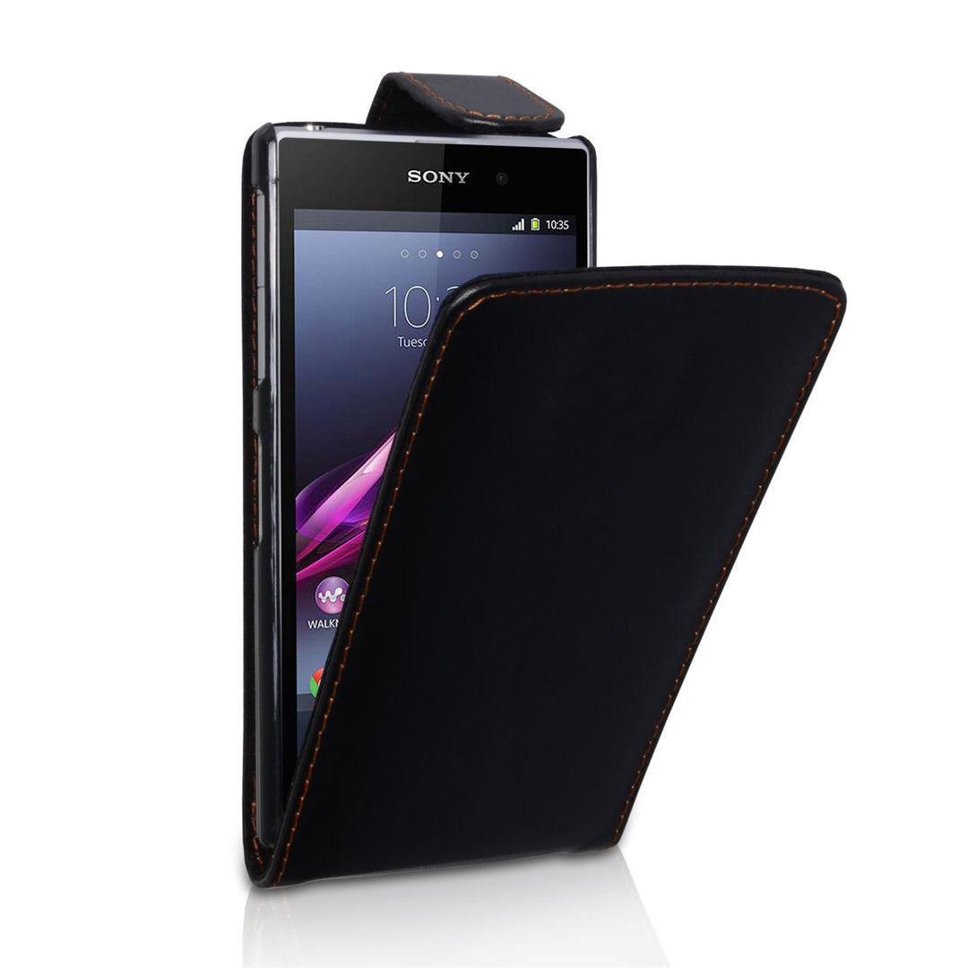 YouSave Accessories Sony Xperia Z1 Leather Effect Flip Case - Black