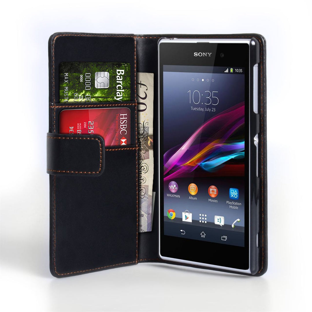 YouSave Accessories Sony Xperia Z1 Leather Effect Wallet Case - Black