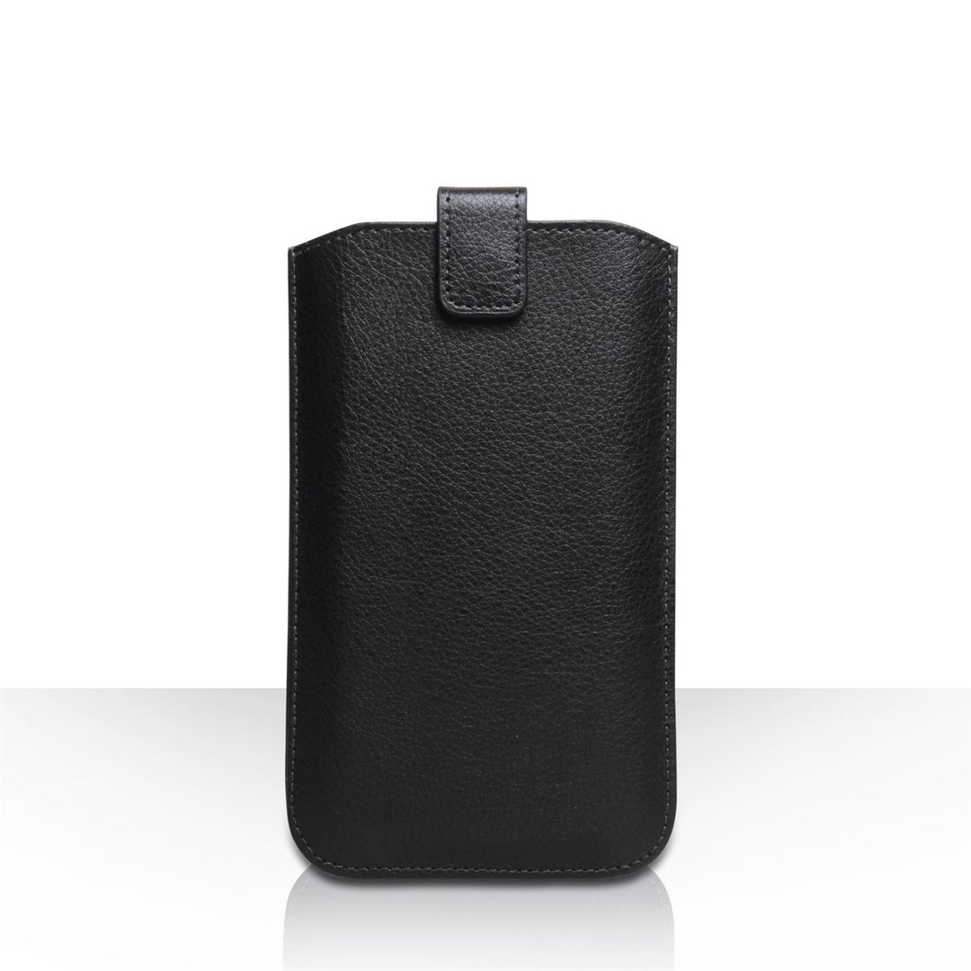 Caseflex Large Textured Faux Leather Return Phone Pouch - Black