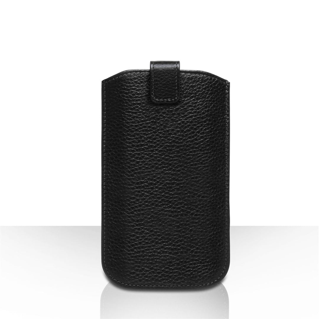 Caseflex Large Real Leather Return Phone Pouch - Black