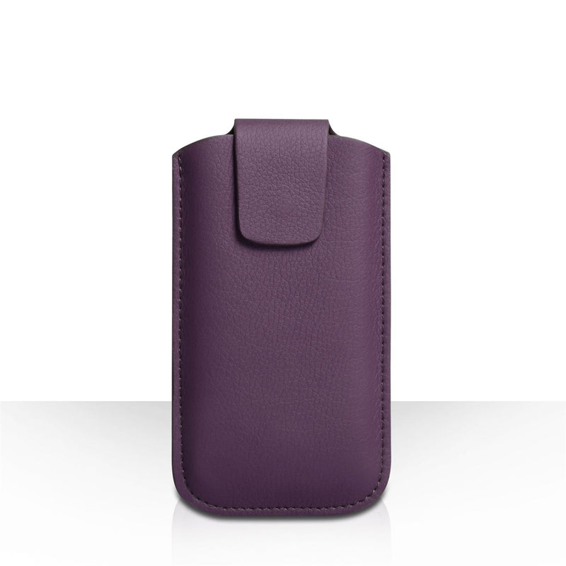 Caseflex Medium Textured Faux Leather Phone Pouch - Purple