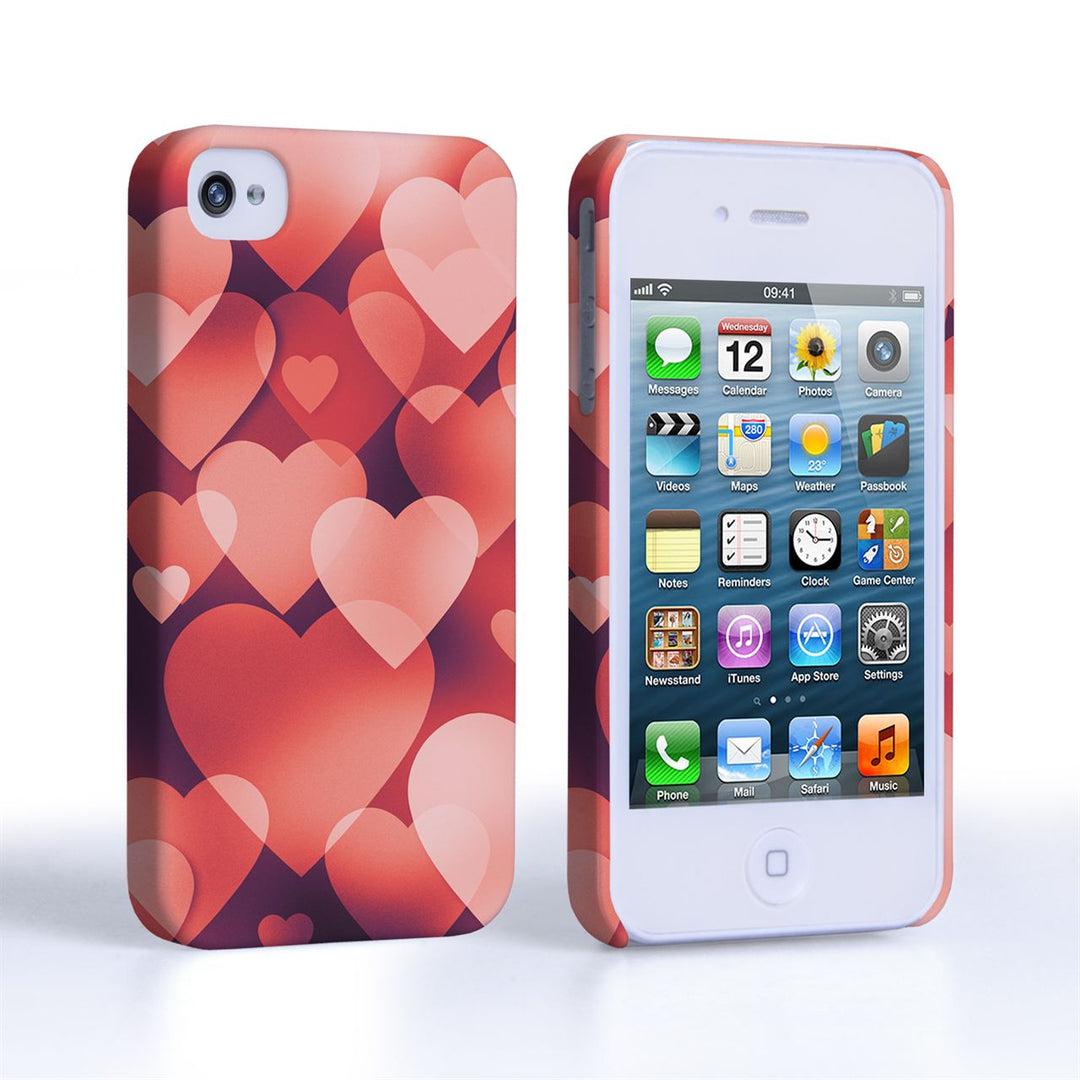 Caseflex iPhone 4 / 4S Shimmering Hearts Case - Red