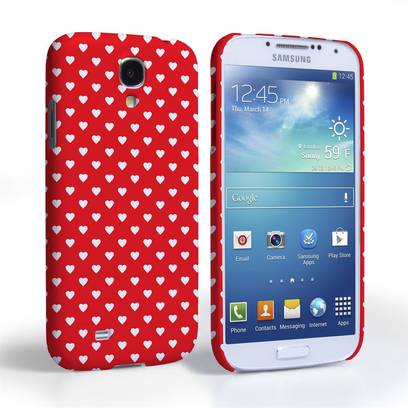 Caseflex Samsung Galaxy S4 Cute Hearts Red and White Case