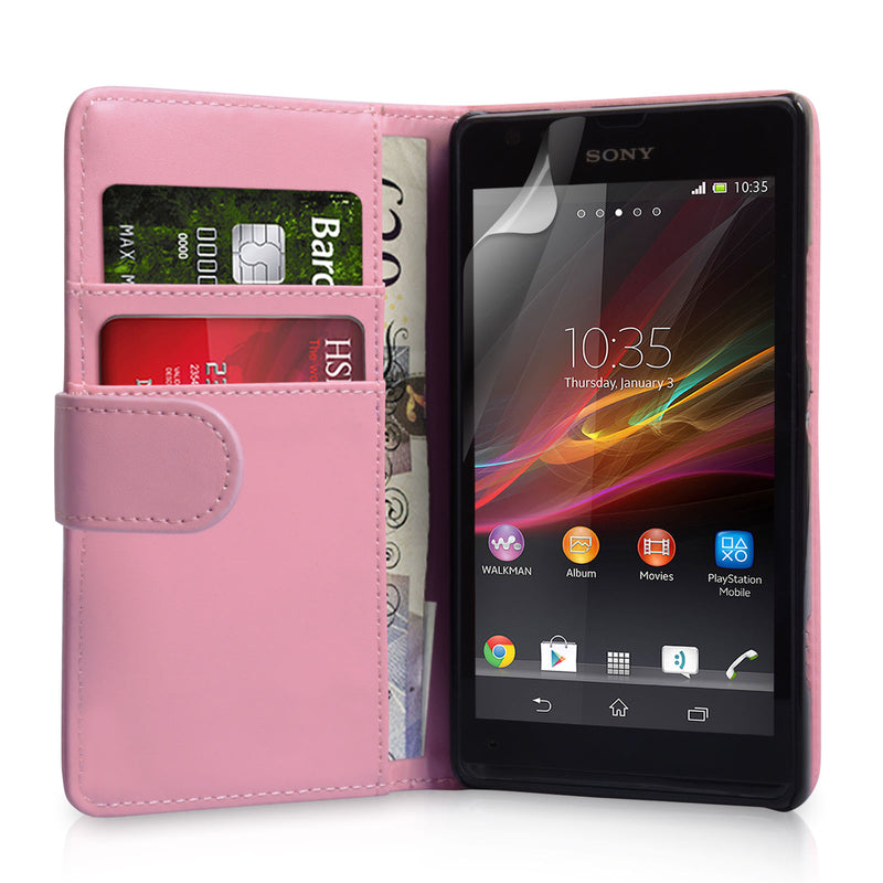 YouSave Sony Xperia SP Leather-Effect Wallet Case - Baby Pink