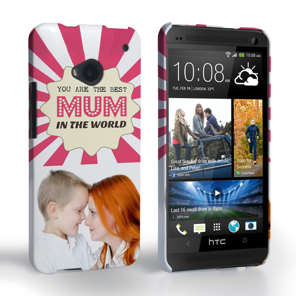 Caseflex HTC One 'Best Mum in the World’ Personalised Hard Case – Pink