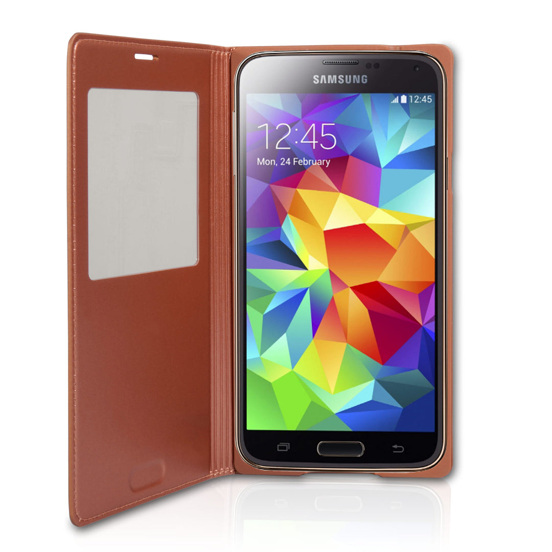 Official Samsung Galaxy S5 S View Cover - Rose Gold