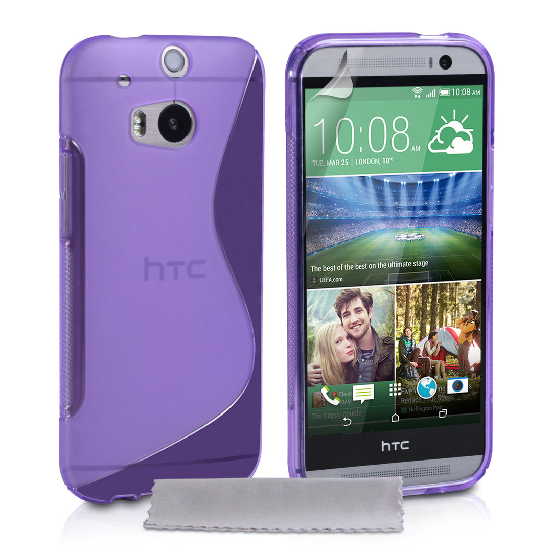 Caseflex HTC One M8 Silicone Gel S-Line Case - Purple