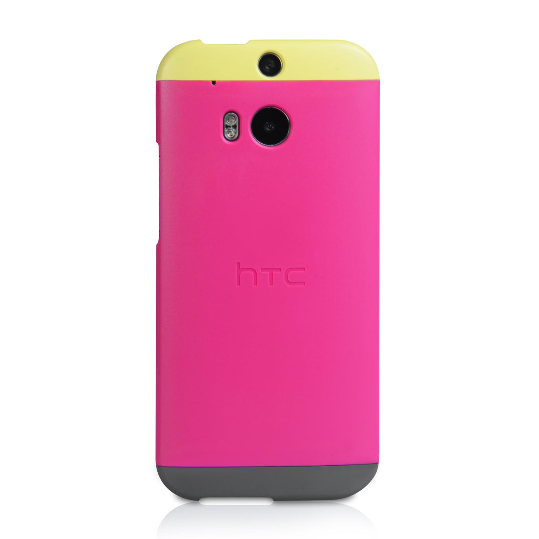 Official HTC One M8 Double Dip Hard Shell Case - Pink / Yellow