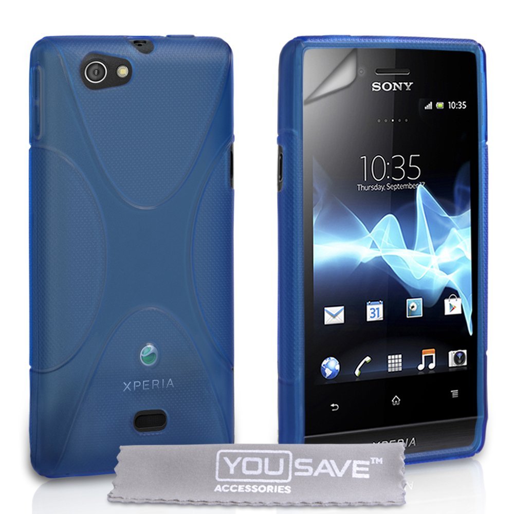 YouSave Accessories Sony Xperia Miro Silicone Gel X-Line Case - Blue