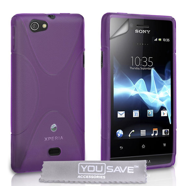 YouSave Accessories Sony Xperia Miro Silicone Gel X-Line Case - Purple