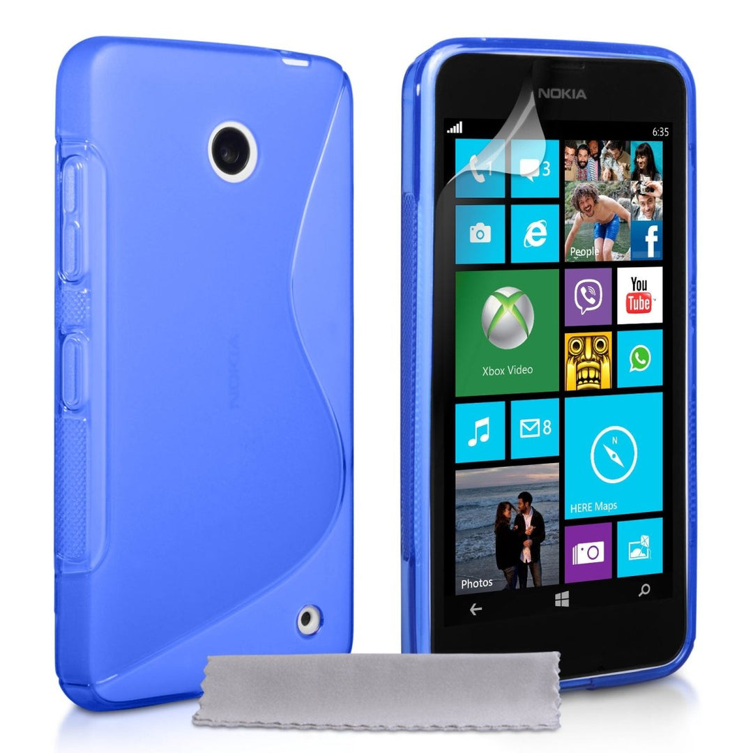 Caseflex Nokia Lumia 635 Silicone Gel S - Line Case - Blue - Mobile Madhouse