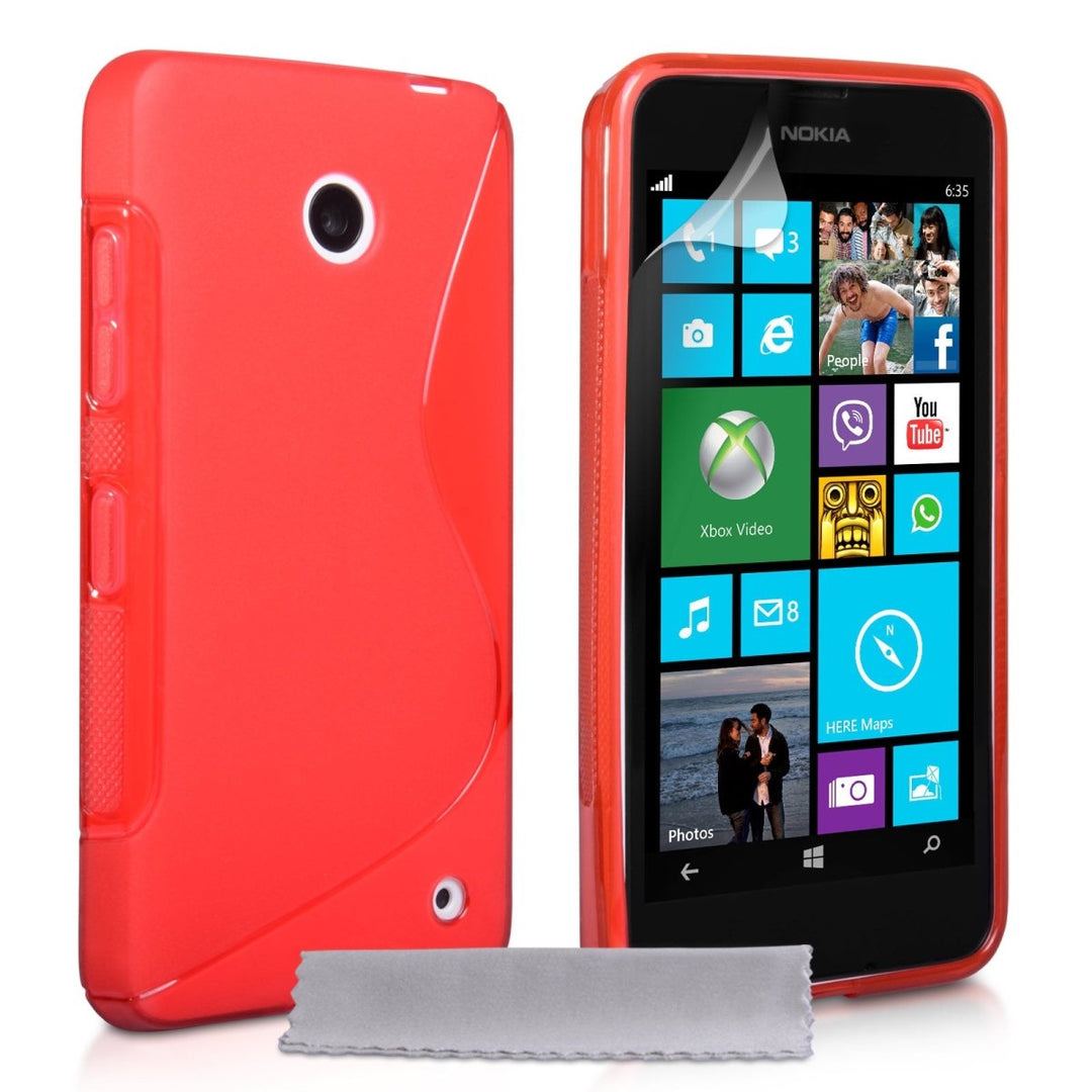 Caseflex Nokia Lumia 635 Silicone Gel S - Line Case - Red - Mobile Madhouse