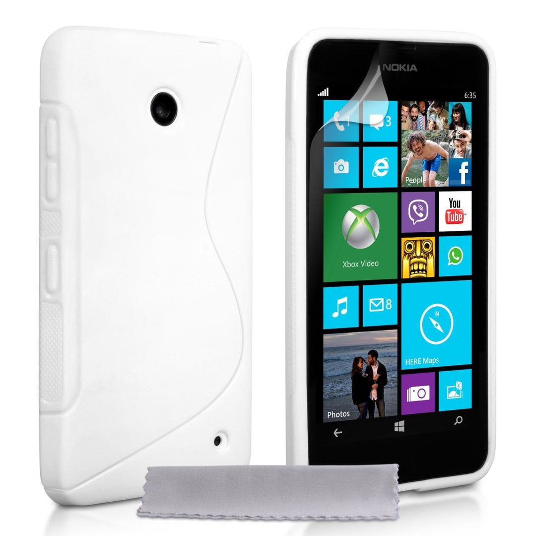 Caseflex Nokia Lumia 635 Silicone Gel S - Line Case - White - Mobile Madhouse