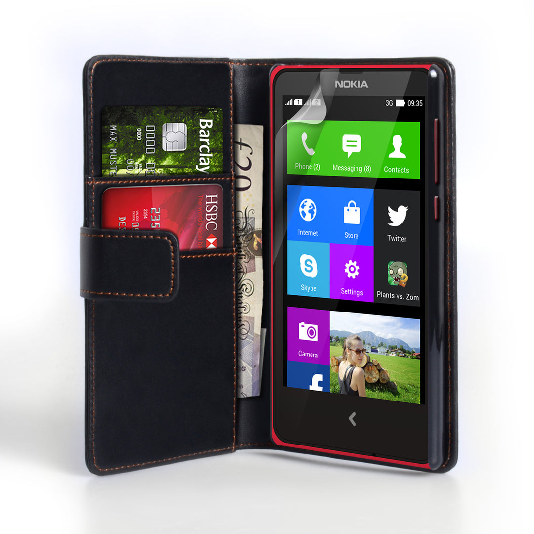 YouSave Accessories Nokia X Leather-Effect Wallet Case - Black