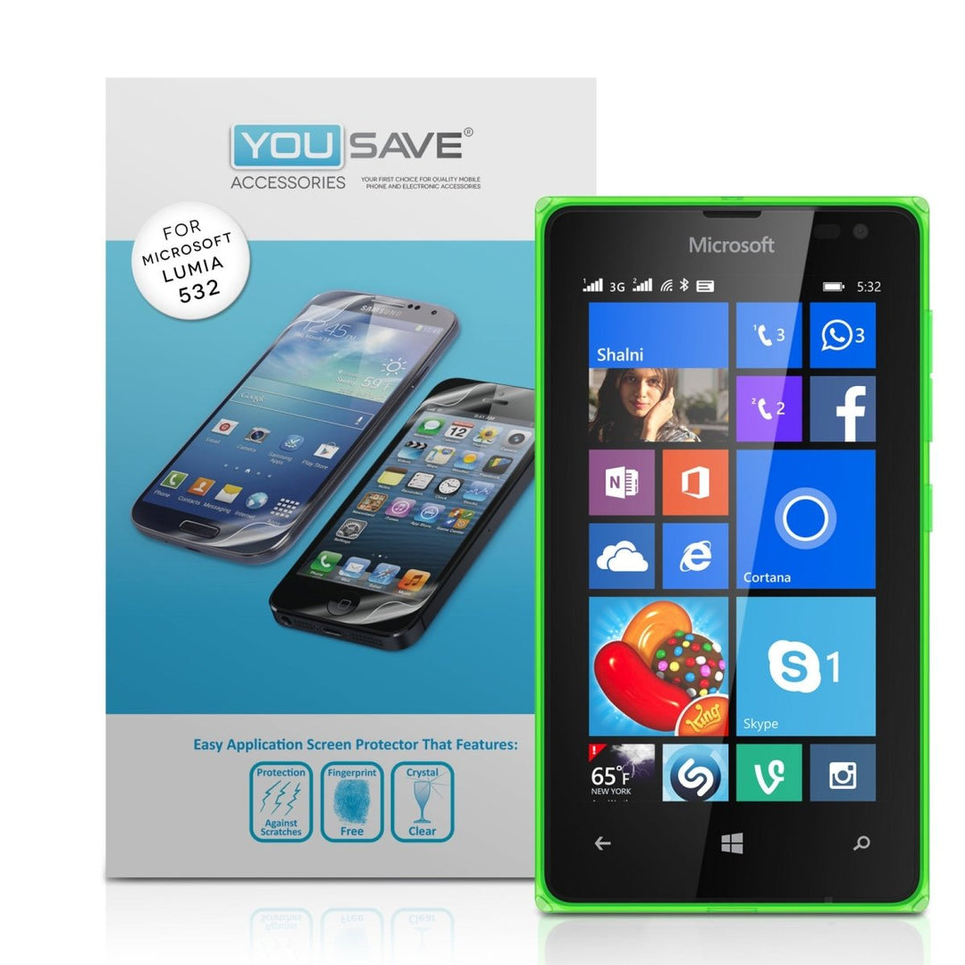 Yousave Microsoft Lumia 532 Screen Protectors - 3 Pack - Mobile Madhouse
