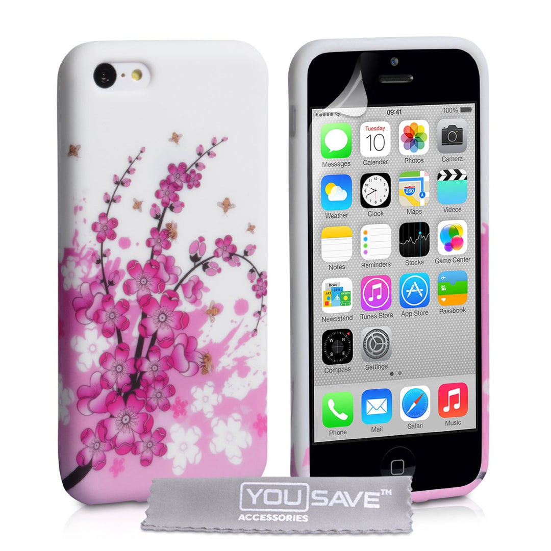 Yousave Accessories iPhone 5C Floral Bee Gel Case