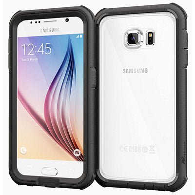 Roocase Samsung Galaxy S6 Glacier Tough Hybrid PC TPU Rugged Case - Black - Mobile Madhouse