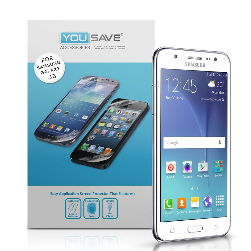 Yousave Accessories Samsung Galaxy J5 Screen Protectors X5 - Mobile Madhouse