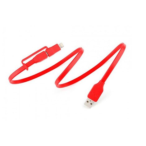 TYLT FLYP - DUO Reversible USB Charge And Sync Cable Lightning Lightning / USB 3.3 FT Length - Red - Mobile Madhouse