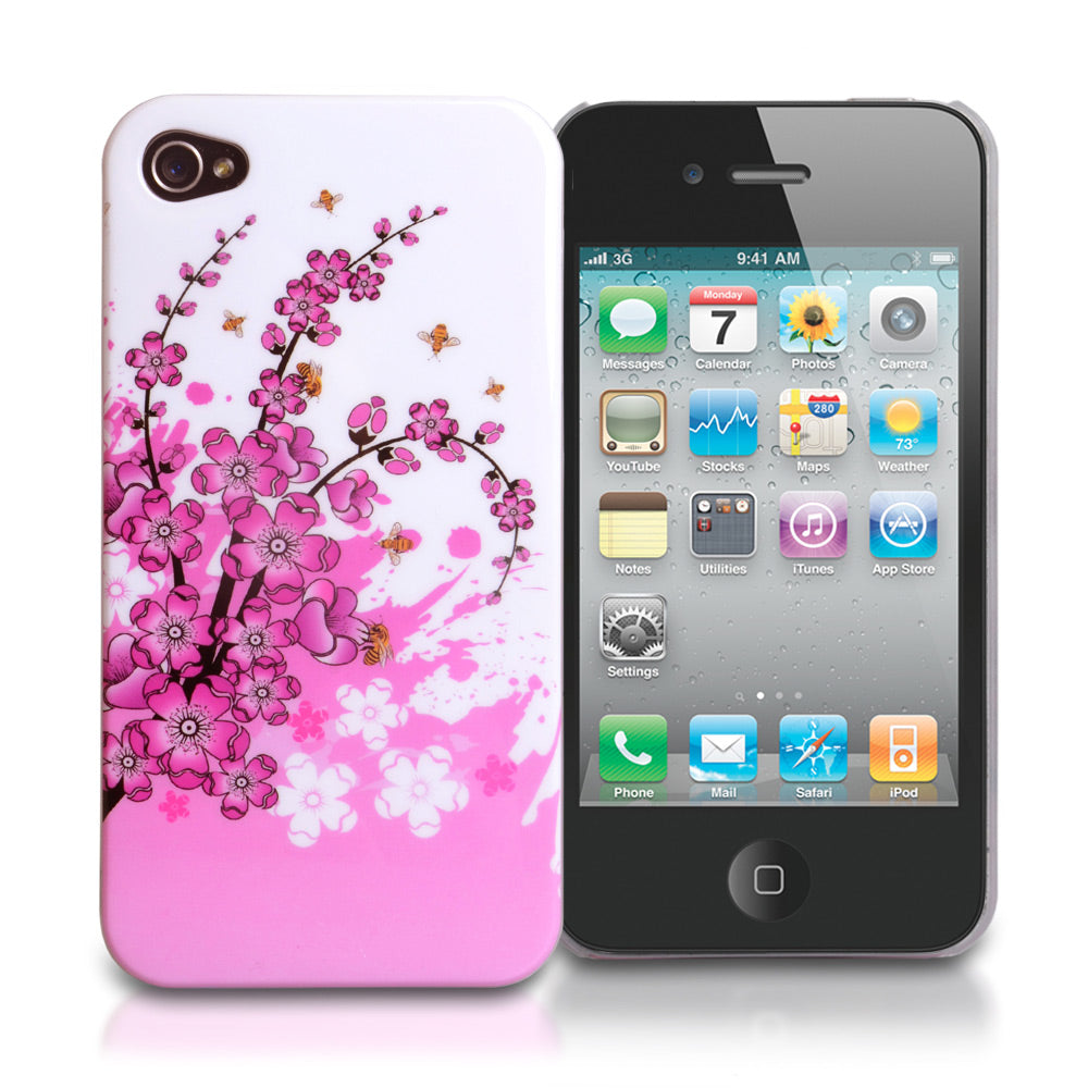 YouSave Accessories iPhone 4 / 4S Floral Bee Silicone Gel Case