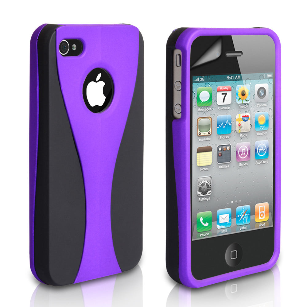 YouSave Accessories iPhone 4 / 4S Dual Hybrid Hard Case - Purple