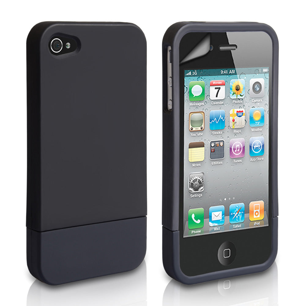 YouSave Accessories iPhone 4 / 4S Two Part Slide Hard Case - Black
