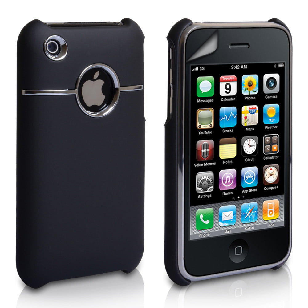 YouSave Accessories iPhone 3G / 3GS Hard Hybrid Case - Black