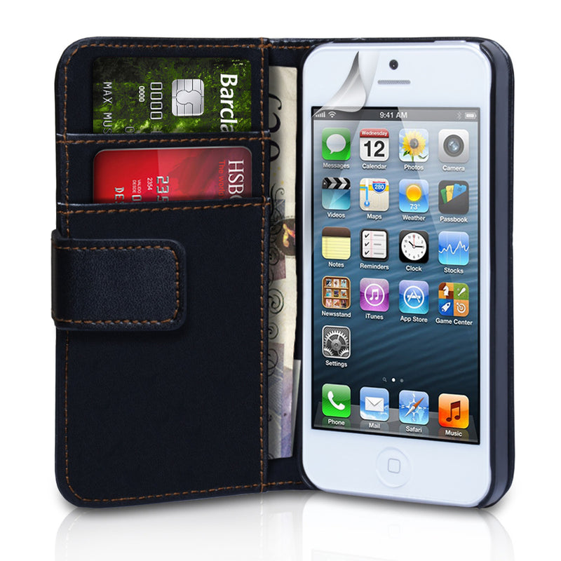 YouSave Accessories iPhone 5 / 5S Leather Effect Wallet Case - Black