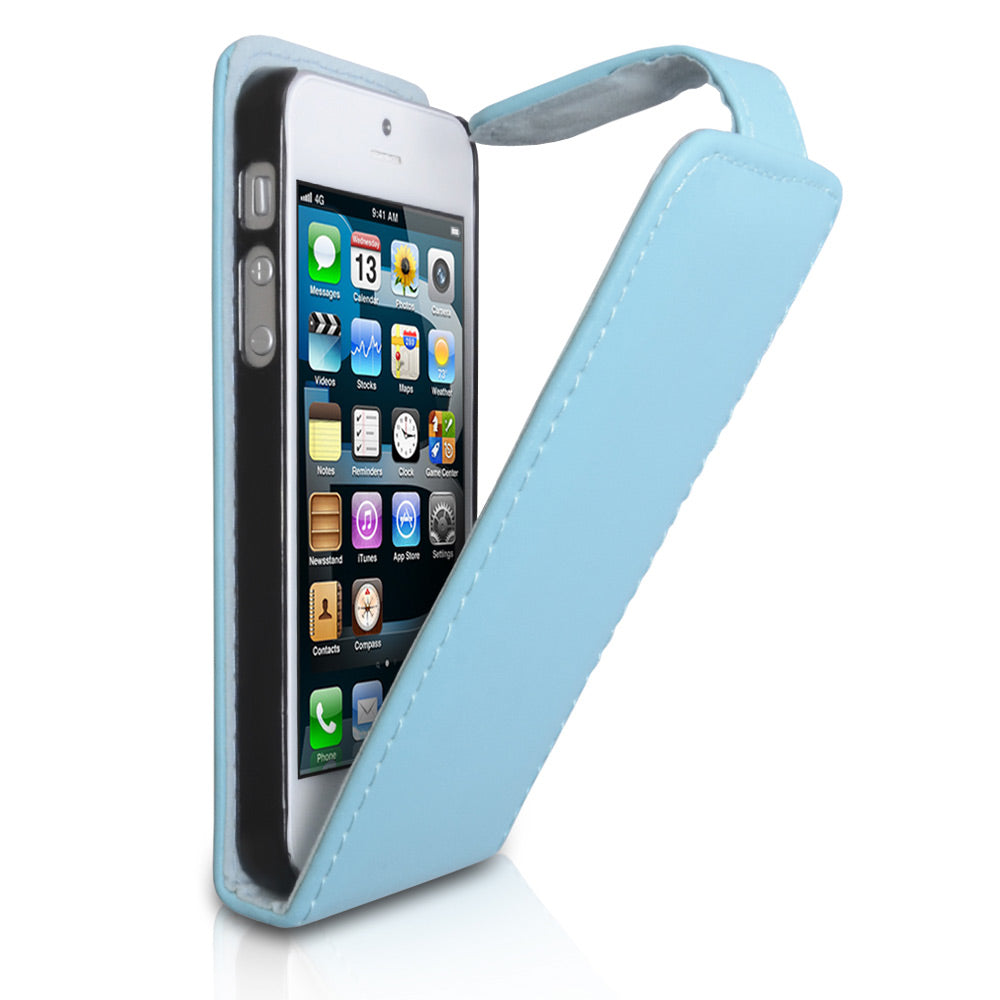 YouSave Accessories iPhone 5 / 5S Leather Flip Case - Light Blue