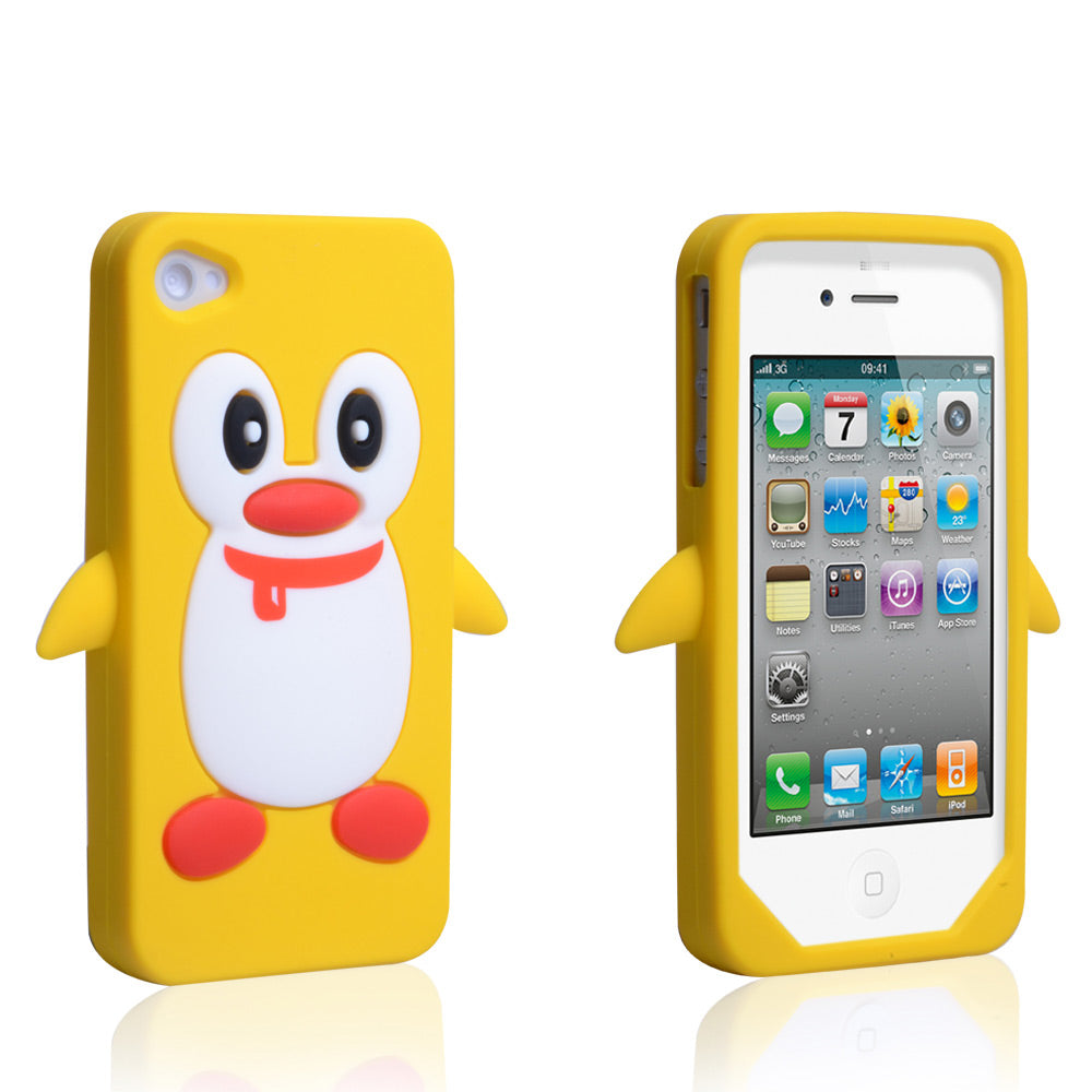 YouSave Accessories iPhone 4 / 4S Penguin Gel Case - Yellow