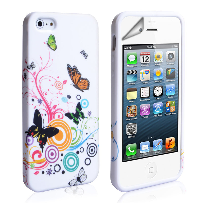 YouSave Accessories iPhone 5 / 5S Floral Swirl Butterfly Gel Case