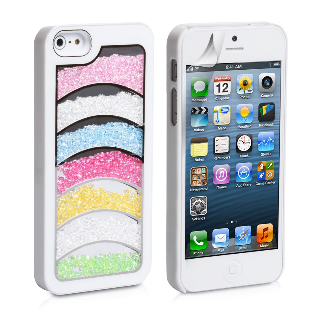 YouSave Accessories iPhone 5 / 5S White Rainbow Bling Hard Case