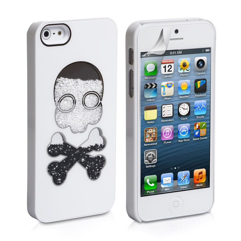 YouSave Accessories iPhone 5 / 5S Bling Skull Hard Case - White