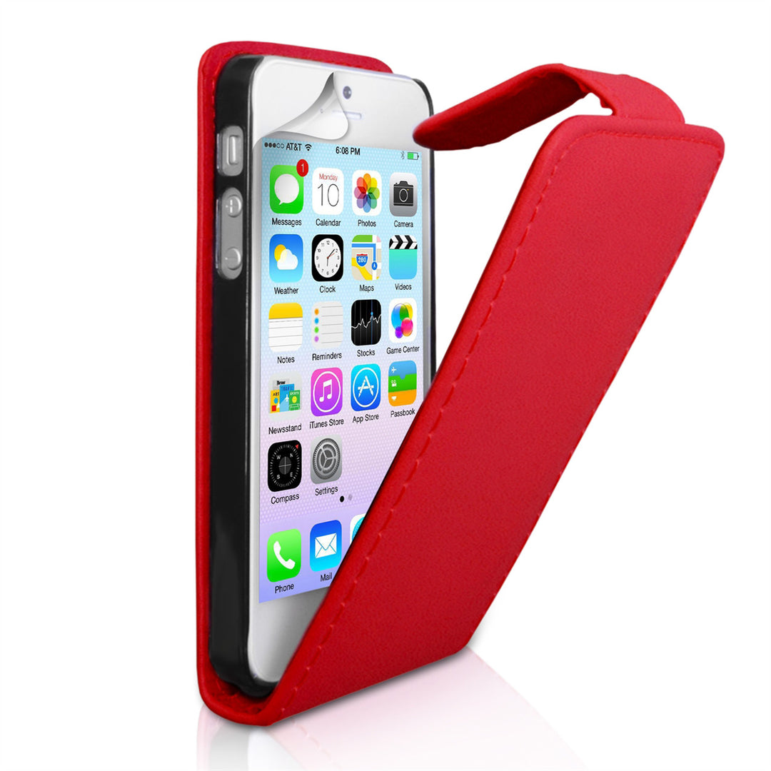 YouSave Accessories iPhone 5 / 5S Leather Effect Flip Case - Red