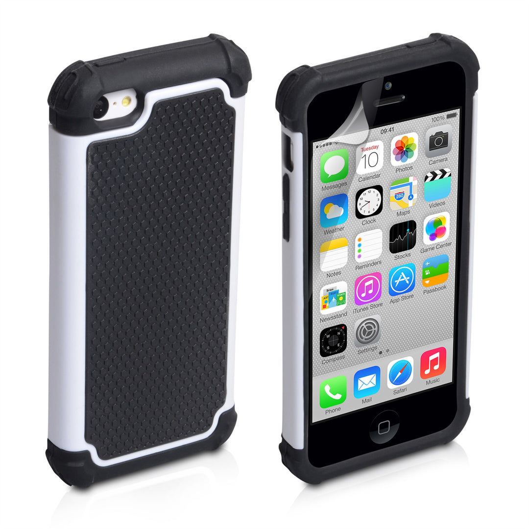YouSave Accessories iPhone 5C Grip Combo Case - White
