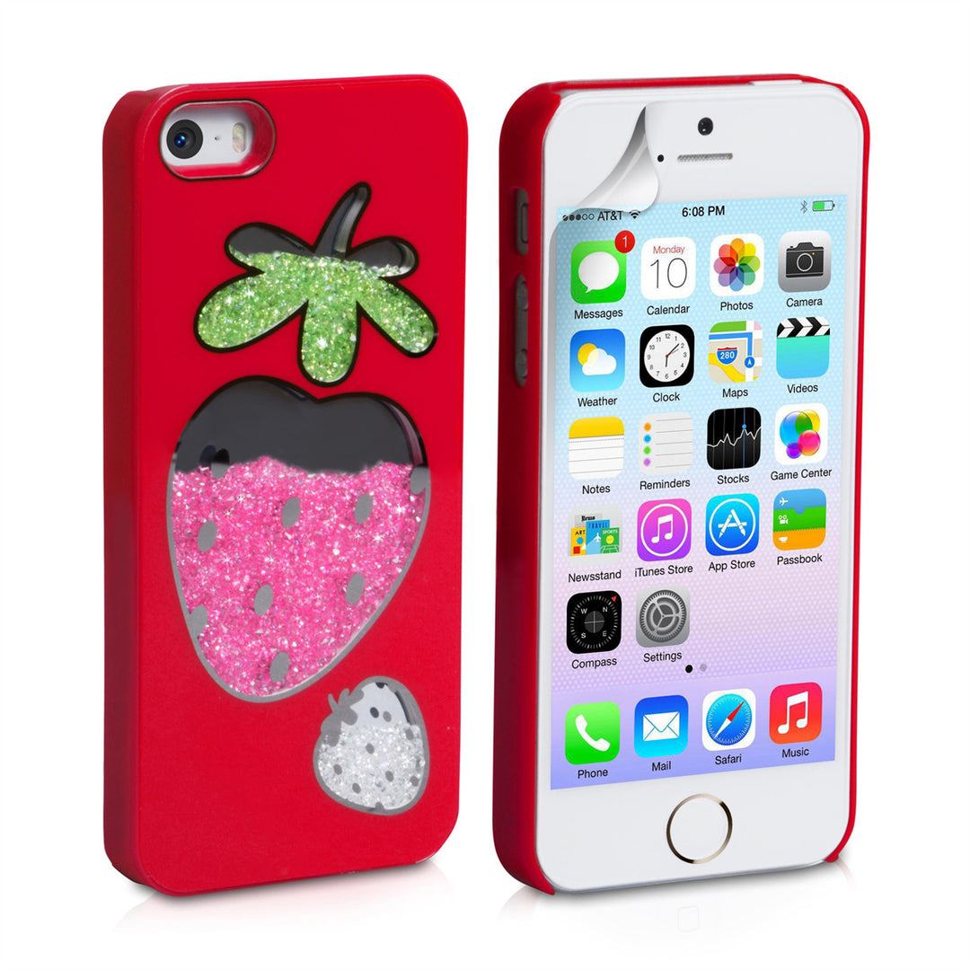 YouSave Accessories iPhone 5 / 5S Strawberry Bling Hard Case - Red