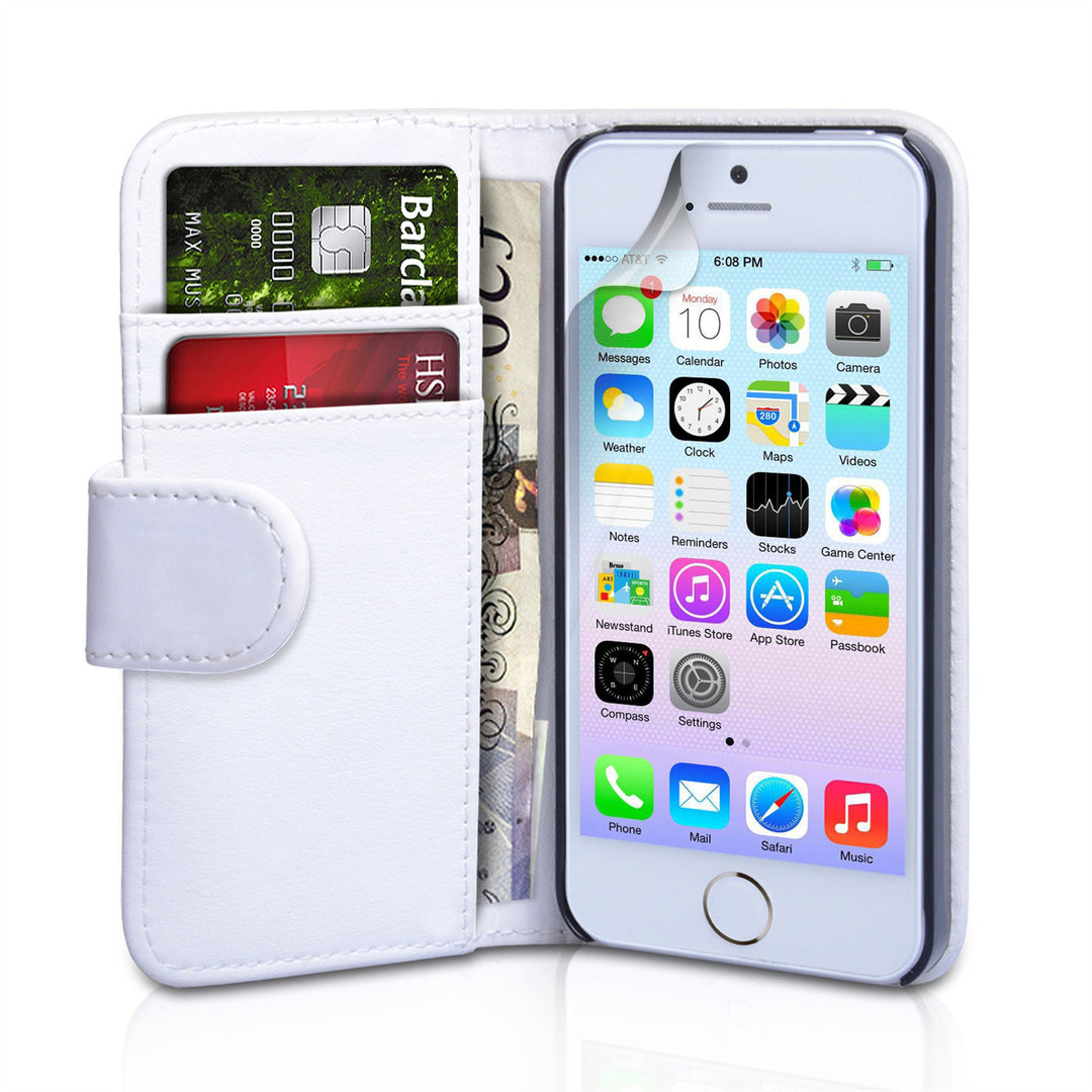 YouSave Accessories iPhone 5 / 5S White Leather Effect Wallet Case