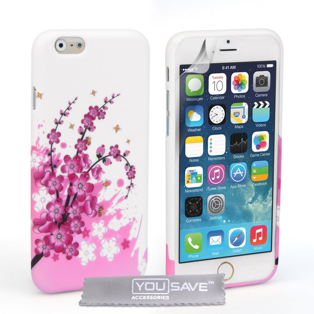 Yousave Accessories Iphone 6 And 6s Floral Bee Silicone Gel Case - Mobile Madhouse