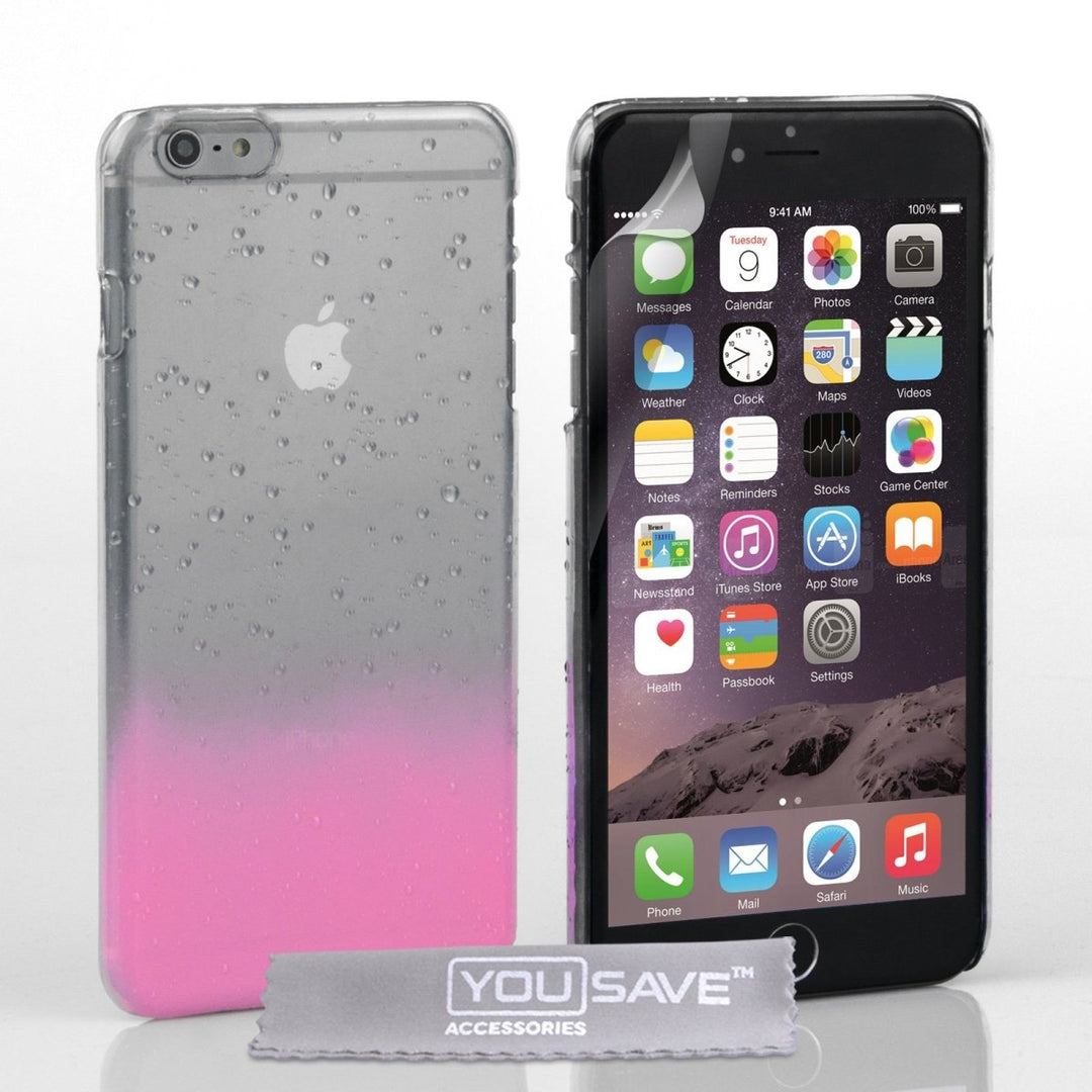 iPhone 6 Plus Raindrop Hard Case - Baby Pink - Clear - Mobile Madhouse