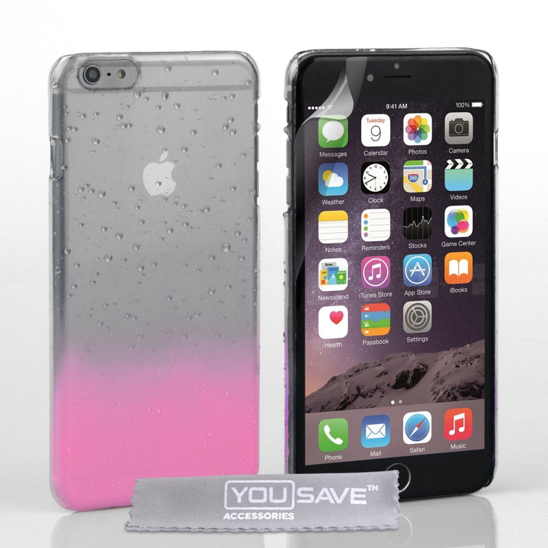 iPhone 6 Plus Raindrop Hard Case - Baby Pink - Clear - Mobile Madhouse